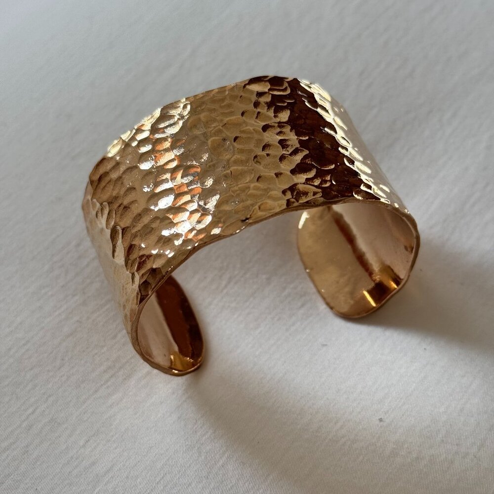 Hammered Gold-Tone Cuff Bracelet - Women's Jewelry